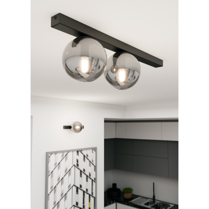 Plafoniera FIT 2xE14/10W/230V nero/grigio