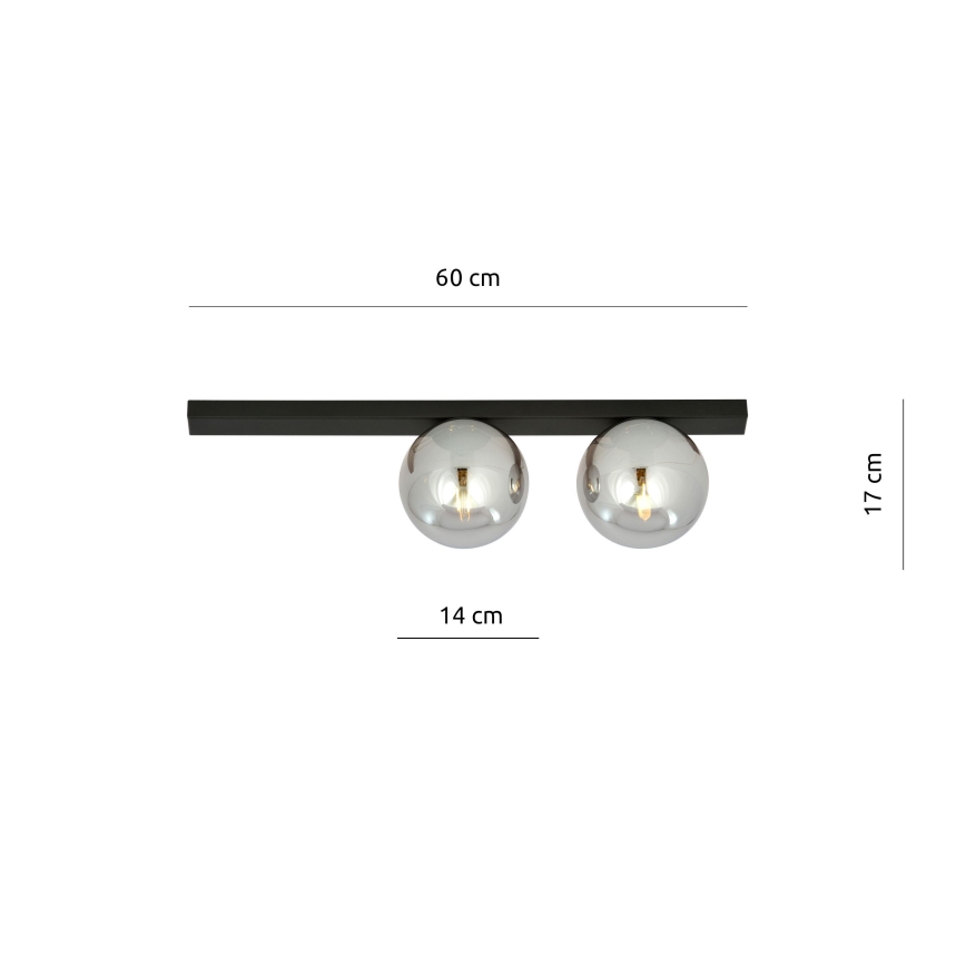 Plafoniera FIT 2xE14/10W/230V nero/grigio
