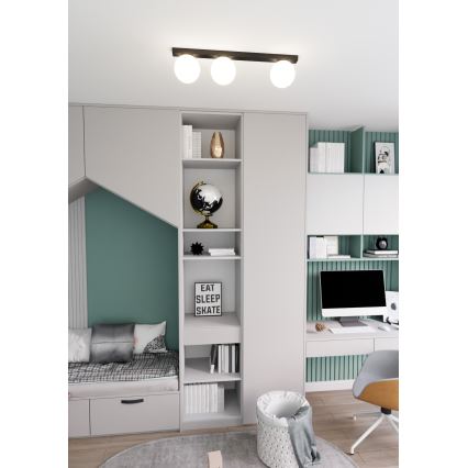 Plafoniera FIT 3xE14/10W/230V nero/bianco