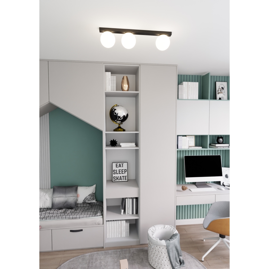 Plafoniera FIT 3xE14/10W/230V nero/bianco
