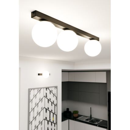 Plafoniera FIT 3xE14/10W/230V nero/bianco