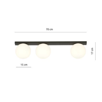Plafoniera FIT 3xE14/10W/230V nero/bianco