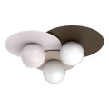 Plafoniera FLAT 3xE27/15W/230V 55x60 cm beige/crema/marrone