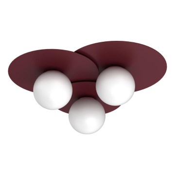 Plafoniera FLAT 3xE27/15W/230V 55x60 cm bordeaux