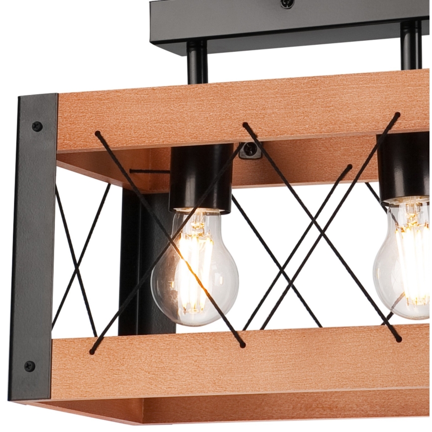 Plafoniera FRIDA 2xE27/60W/230V nero/marrone faggio