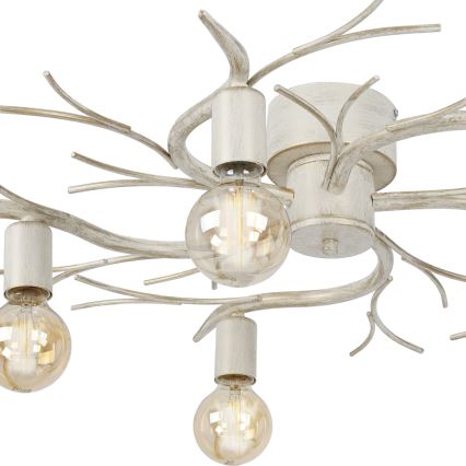 Plafoniera GARNISH 5xE27/15W/230V bianco/patina
