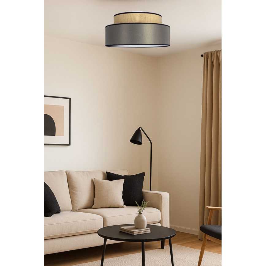 Plafoniera GRACE 1xE27/60W/230V beige/marrone
