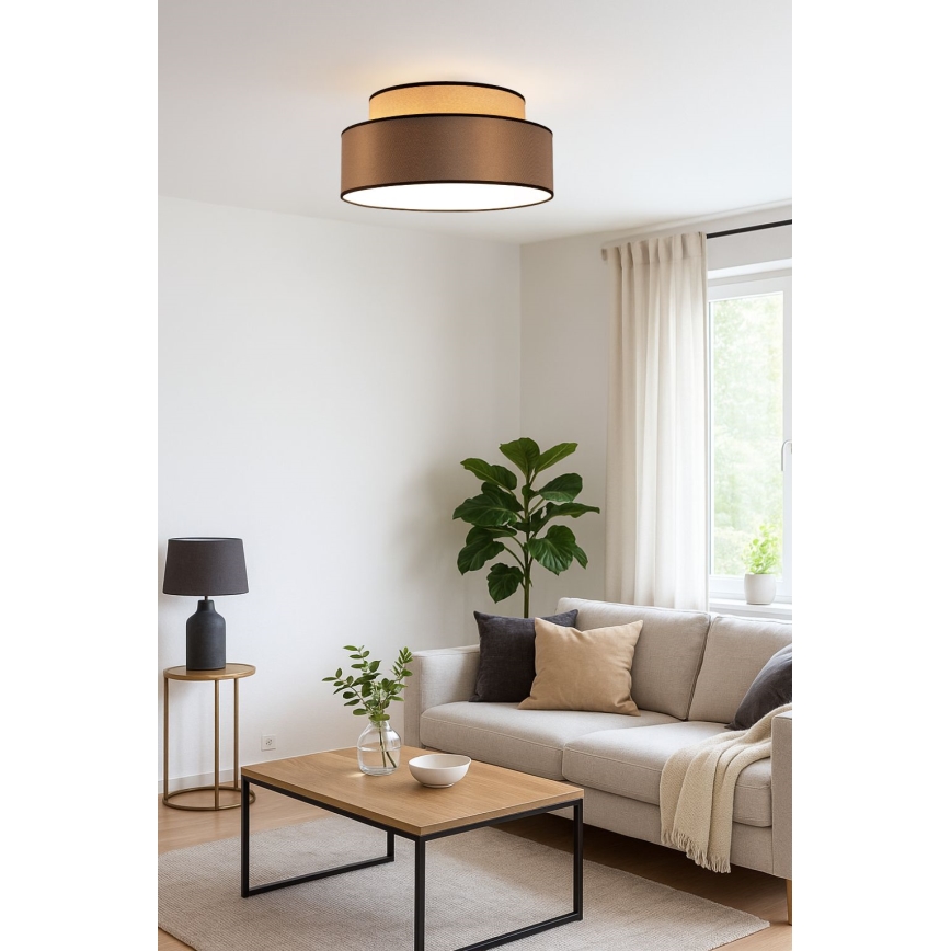 Plafoniera GRACE 1xE27/60W/230V beige/marrone