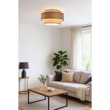 Plafoniera GRACE 1xE27/60W/230V beige/marrone