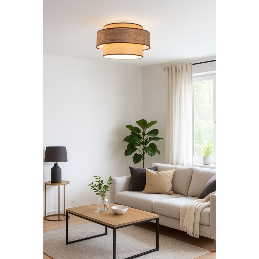 Plafoniera GRACE 1xE27/60W/230V beige/marrone
