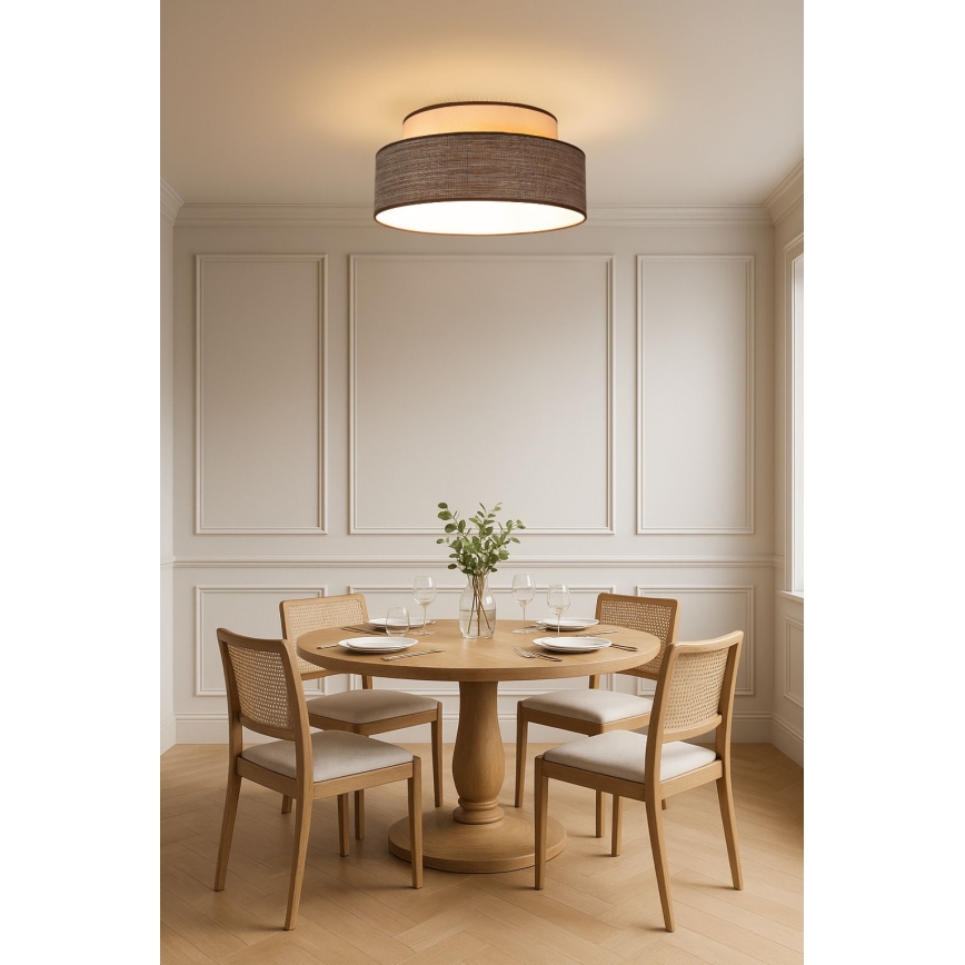 Plafoniera GRACE 1xE27/60W/230V color crema/marrone