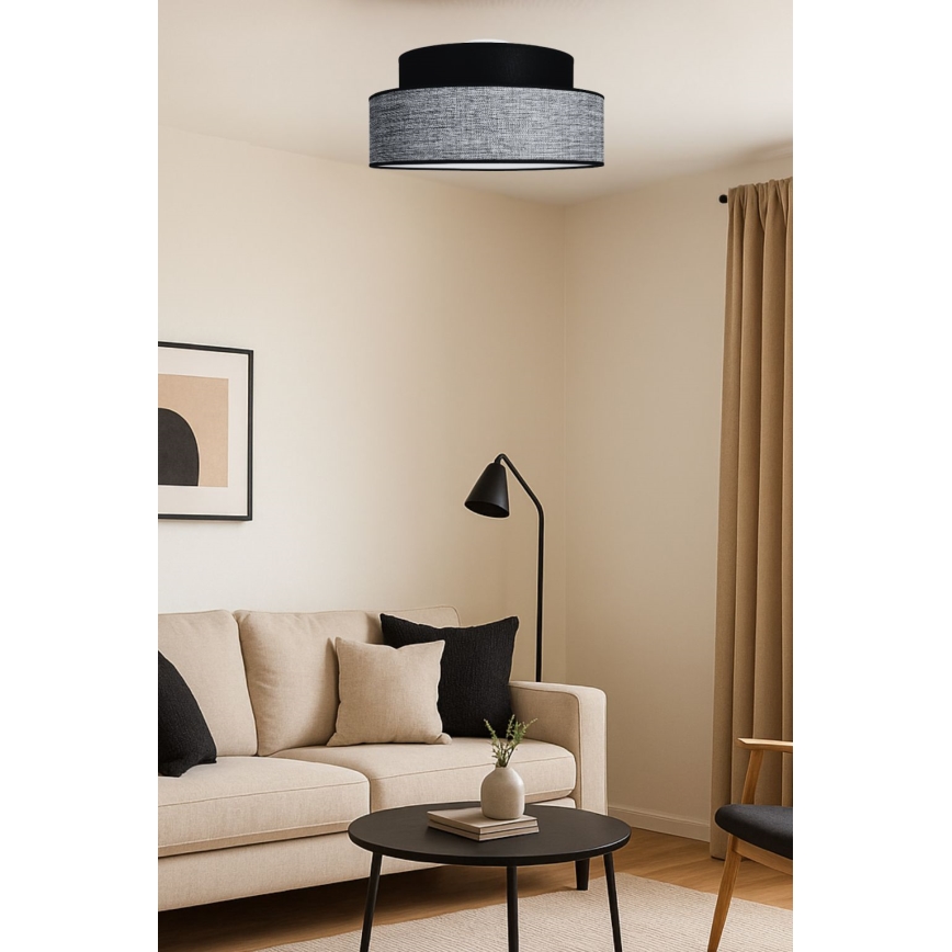Plafoniera GRACE 1xE27/60W/230V nero/grigio