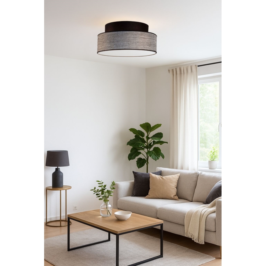 Plafoniera GRACE 1xE27/60W/230V nero/grigio