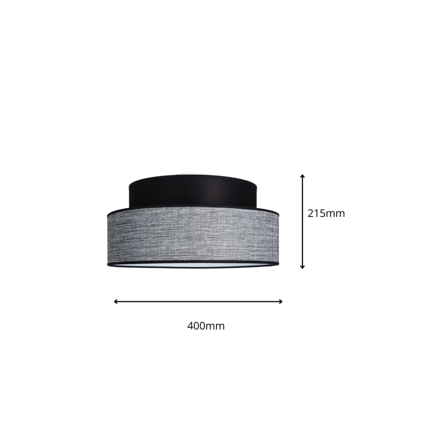 Plafoniera GRACE 1xE27/60W/230V nero/grigio