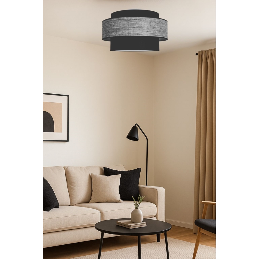 Plafoniera GRACE 1xE27/60W/230V nero/grigio