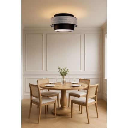 Plafoniera GRACE 1xE27/60W/230V nero/grigio