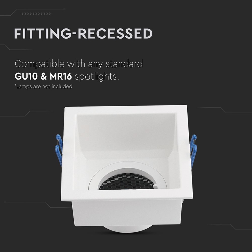 Plafoniera GU10 9x9 cm bianca