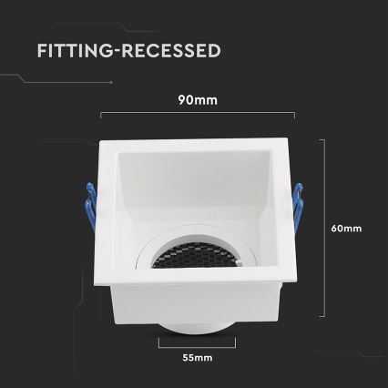 Plafoniera GU10 9x9 cm bianca