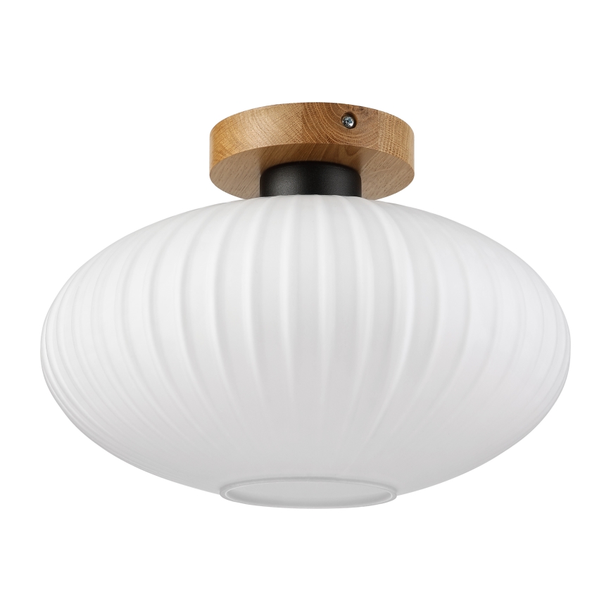 Plafoniera HARMA WOOD 1xE27/15W/230V rovere/bianco diam. 30 cm