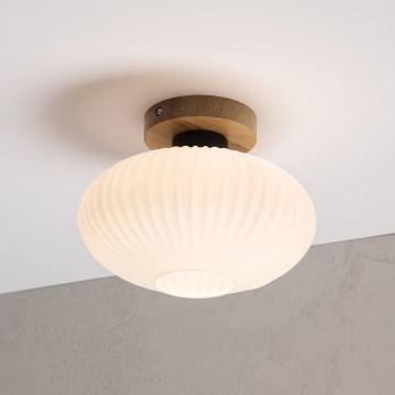 Plafoniera HARMA WOOD 1xE27/15W/230V rovere/bianco Ø 25 cm