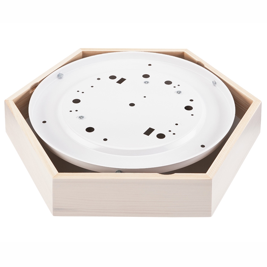 Plafoniera HEX 2xE27/60W/230V d. 43 cm bianco pino