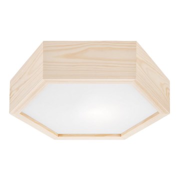 Plafoniera HEX NATURALE 1xE27/60W/230V d. Pino da 32 cm