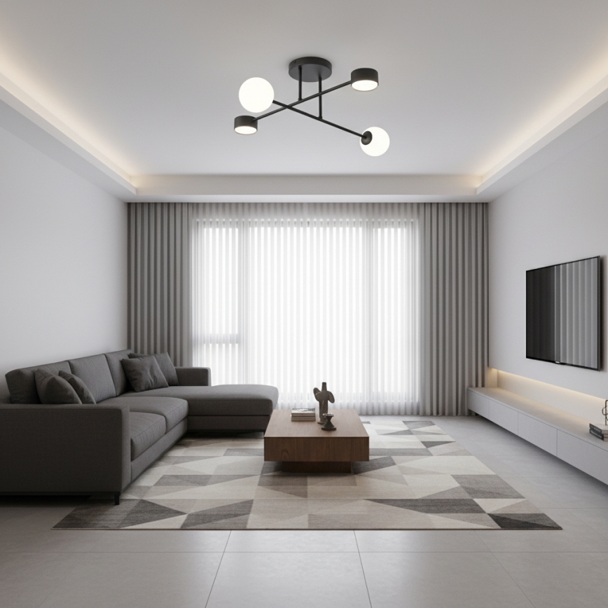 Plafoniera HOLON 2xG9/8W/230V + 2xGX53/12W nero