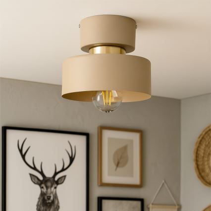 Plafoniera IGNIA 1xE27/60W/230V beige/dorato