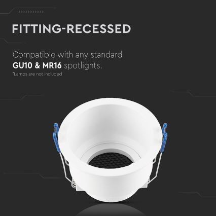 Plafoniera incasso GU10 Ø 9 cm bianco