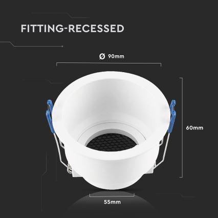 Plafoniera incasso GU10 Ø 9 cm bianco