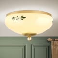 Plafoniera LANDHAUS 1xE27/60W/230V diametro 21 cm ottone/beige