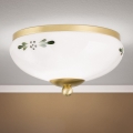 Plafoniera LANDHAUS 1xE27/60W/230V Ø 21 cm ottone/bianco/verde