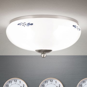 Plafoniera LANDHAUS 2xE27/60W/230V diametro 28 cm cromo opaco/bianco