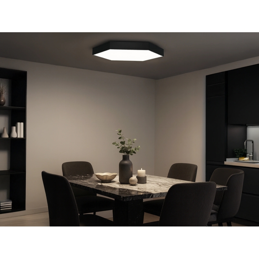 Plafoniera LED 135W/230V 3000/4000/6500K Ø 80 cm nera