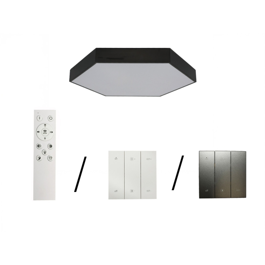 Plafoniera LED 135W/230V 3000/4000/6500K Ø 80 cm nera