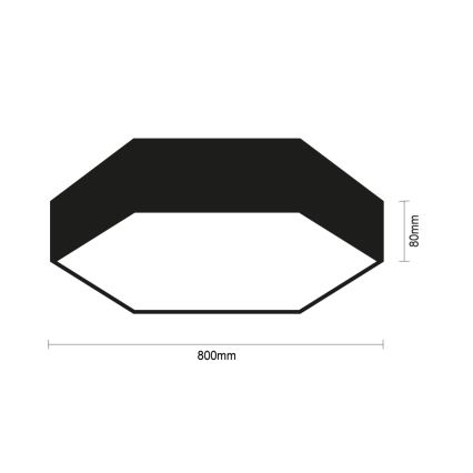 Plafoniera LED 135W/230V 3000/4000/6500K Ø 80 cm nera
