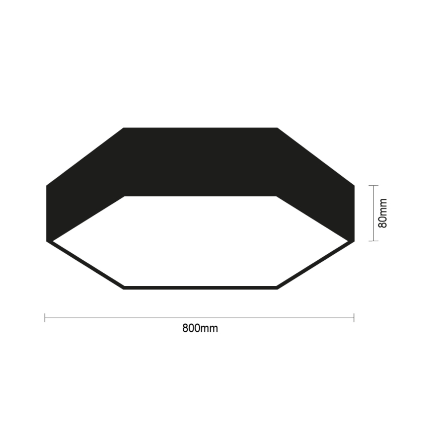 Plafoniera LED 135W/230V 3000/4000/6500K Ø 80 cm nera