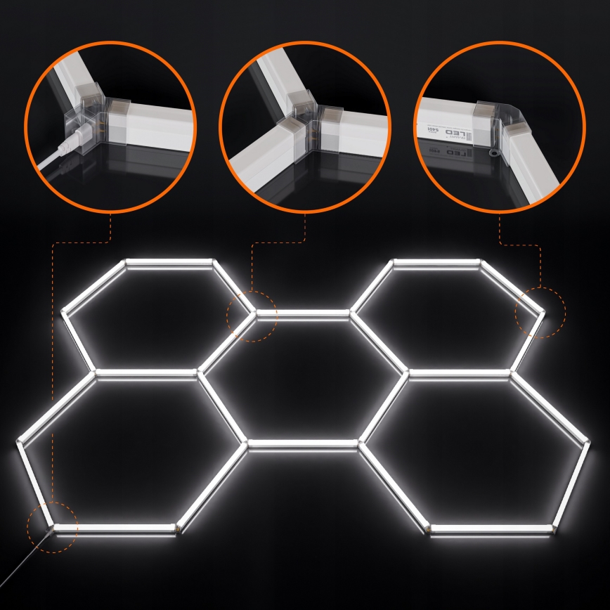 Plafoniera LED HEXAGON LED/240W/85-265V 6500K 298x209 cm CRI 90 IP44 bianco