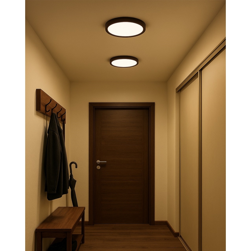 Plafoniera LED 24W/230V, 3000/4000/6500K, Ø 30 cm, marrone