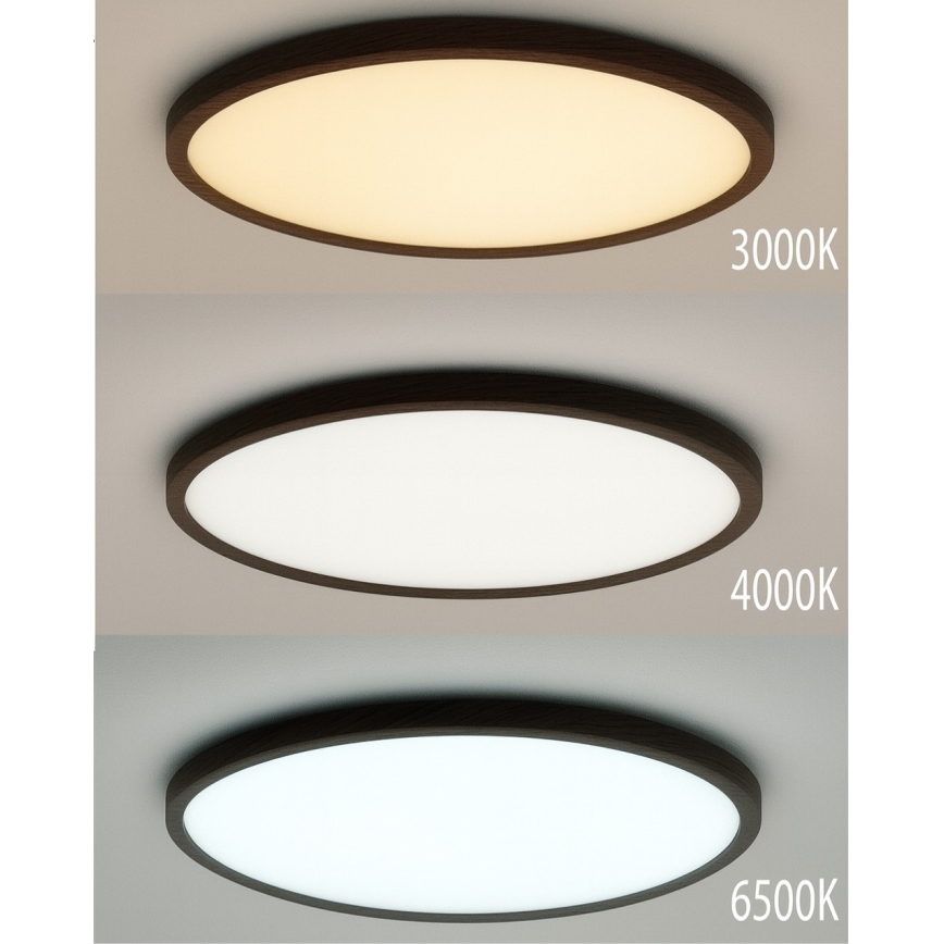 Plafoniera LED 24W/230V, 3000/4000/6500K, Ø 30 cm, marrone