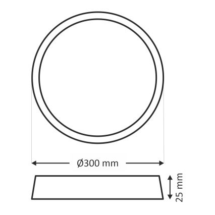 Plafoniera LED 24W/230V, 3000/4000/6500K, Ø 30 cm, marrone