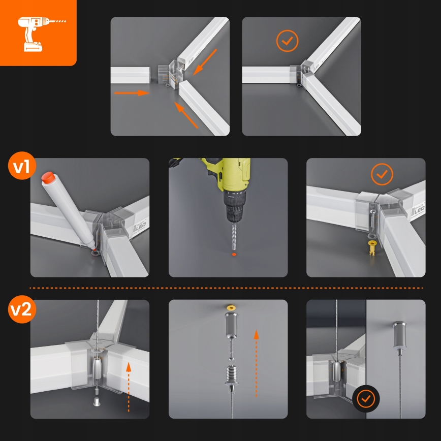 Plafoniera LED HEXAGON 280W 85-265V 4000K 313x298 cm CRI 90 IP54 bianca