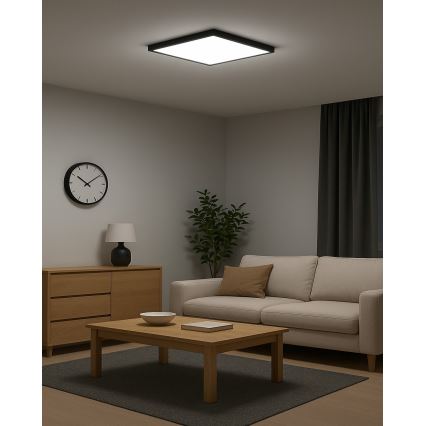 Plafoniera LED/32W/230V 3000/4000/6500K 40x40 cm nero