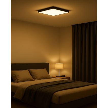 Plafoniera LED/32W/230V 3000/4000/6500K 40x40 cm nero
