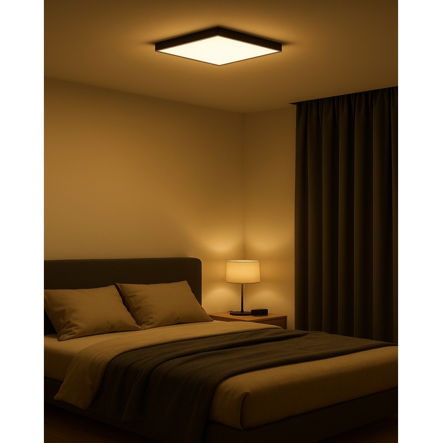 Plafoniera LED/32W/230V 3000/4000/6500K 40x40 cm nero
