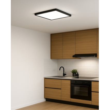 Plafoniera LED/32W/230V 3000/4000/6500K 40x40 cm nero