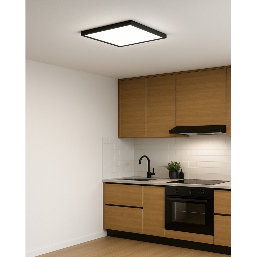Plafoniera LED/32W/230V 3000/4000/6500K 40x40 cm nero