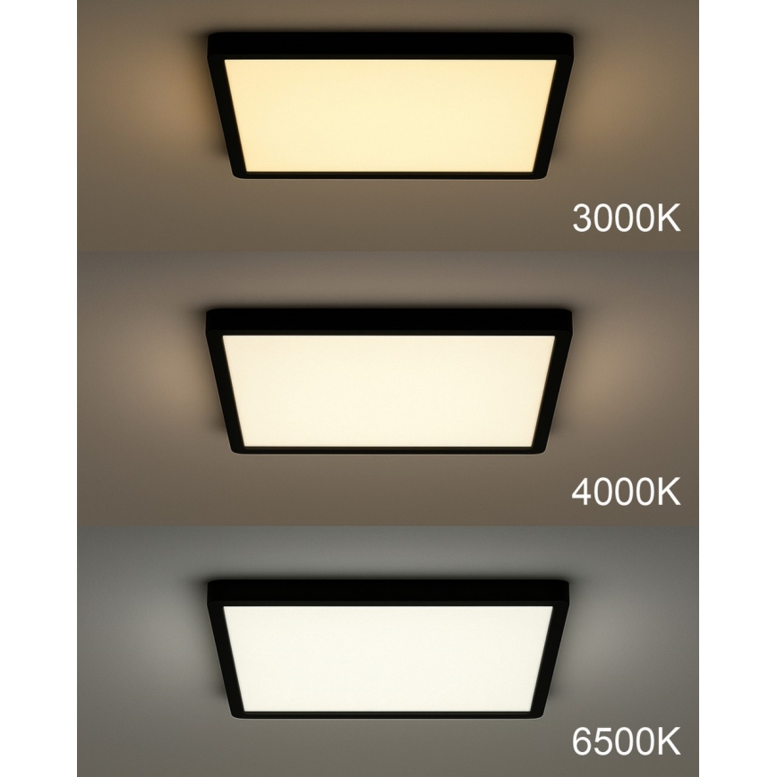 Plafoniera LED/32W/230V 3000/4000/6500K 40x40 cm nero