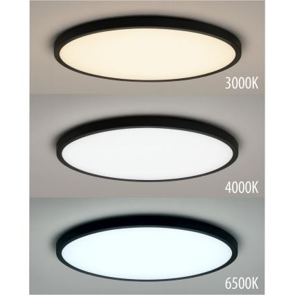 Plafoniera LED/32W/230V 3000/4000/6500K Ø 40 cm nera