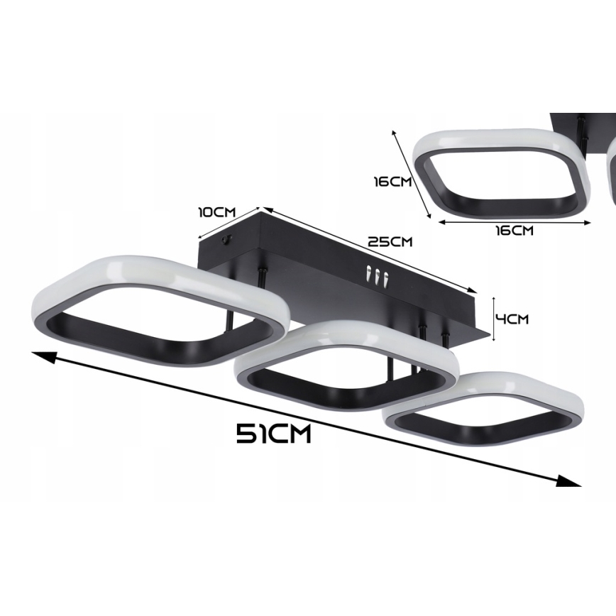 Plafoniera LED 33W/230V nera